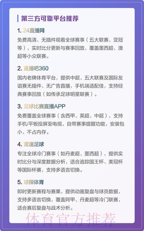世界杯高清直播免费观看平台精选推荐